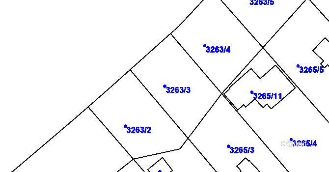 Parcela st. 3263/3 v KÚ Jaroměř, Katastrální mapa