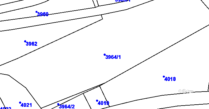 Parcela st. 3964/1 v KÚ Jaroměř, Katastrální mapa