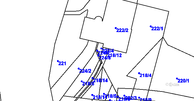 Parcela st. 224/7 v KÚ Jaroměř, Katastrální mapa