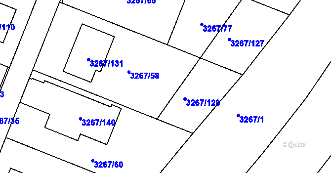 Parcela st. 3267/78 v KÚ Jaroměř, Katastrální mapa