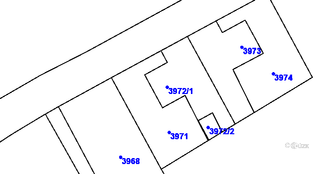 Parcela st. 3972/1 v KÚ Jaroměř, Katastrální mapa