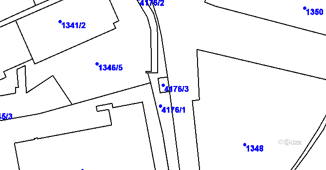 Parcela st. 4176/3 v KÚ Jaroměř, Katastrální mapa