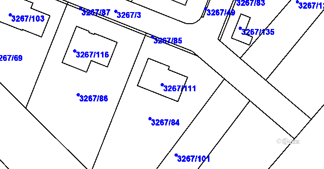 Parcela st. 3267/111 v KÚ Jaroměř, Katastrální mapa
