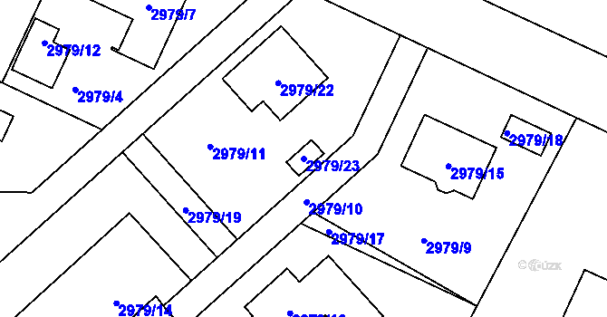 Parcela st. 2979/23 v KÚ Jaroměř, Katastrální mapa
