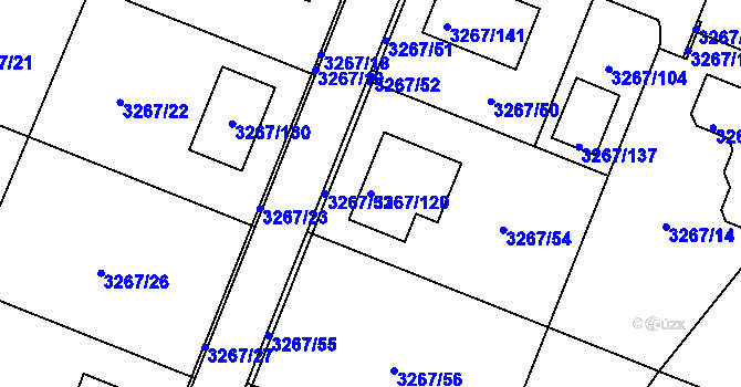 Parcela st. 3267/120 v KÚ Jaroměř, Katastrální mapa