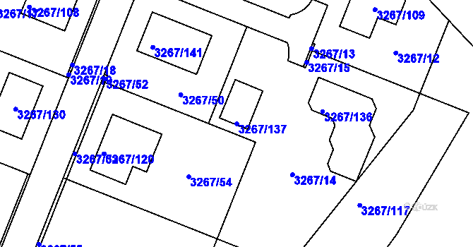 Parcela st. 3267/137 v KÚ Jaroměř, Katastrální mapa