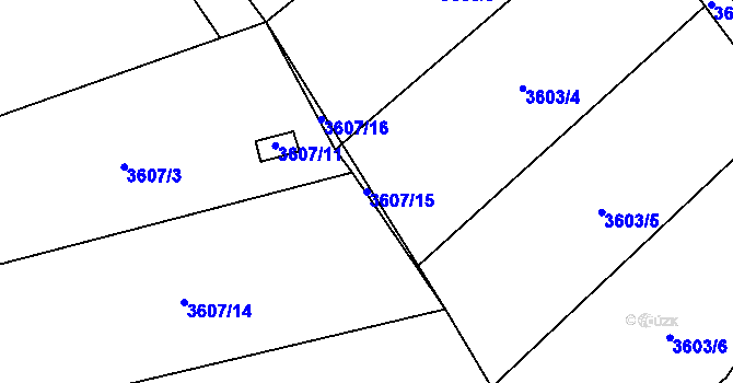 Parcela st. 3607/15 v KÚ Jaroměř, Katastrální mapa
