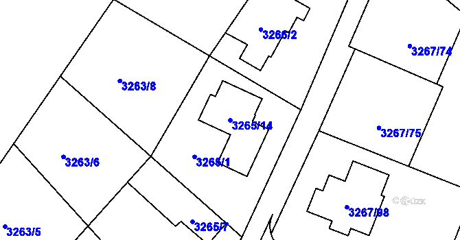 Parcela st. 3265/14 v KÚ Jaroměř, Katastrální mapa