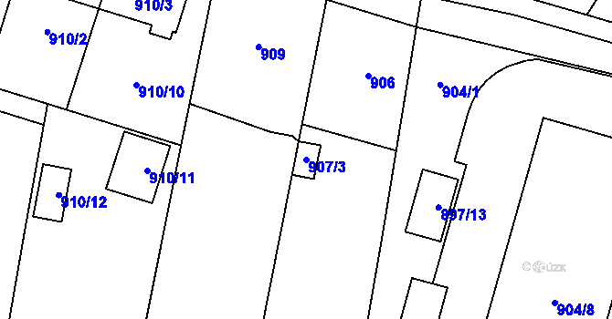 Parcela st. 907/3 v KÚ Jaroměř, Katastrální mapa