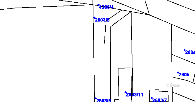 Parcela st. 2603/12 v KÚ Jaroměř, Katastrální mapa