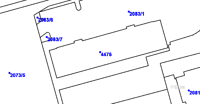 Parcela st. 4476 v KÚ Jaroměř, Katastrální mapa