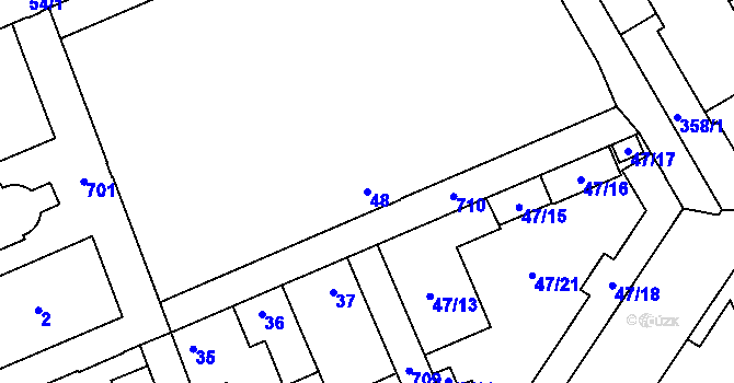 Parcela st. 48 v KÚ Josefov u Jaroměře, Katastrální mapa