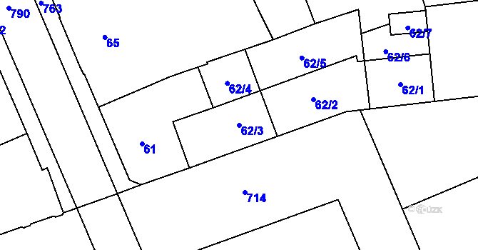 Parcela st. 62/3 v KÚ Josefov u Jaroměře, Katastrální mapa