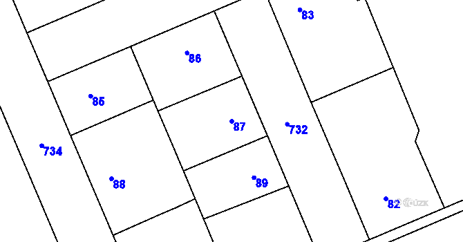 Parcela st. 87 v KÚ Josefov u Jaroměře, Katastrální mapa