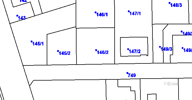 Parcela st. 146/2 v KÚ Josefov u Jaroměře, Katastrální mapa