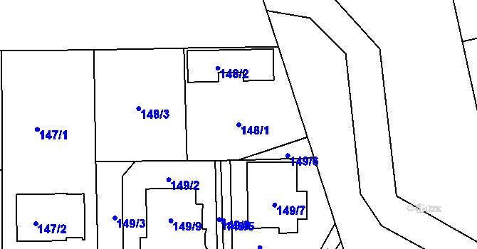 Parcela st. 148/1 v KÚ Josefov u Jaroměře, Katastrální mapa
