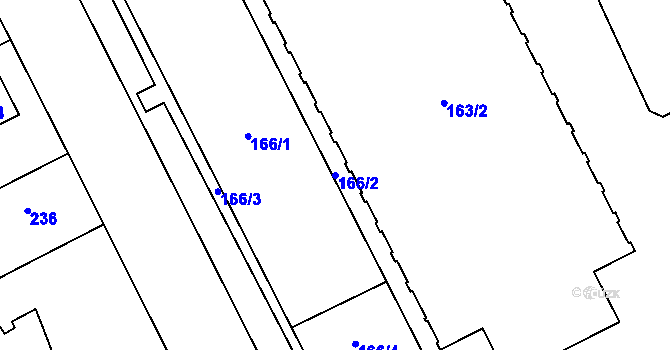 Parcela st. 166/2 v KÚ Josefov u Jaroměře, Katastrální mapa