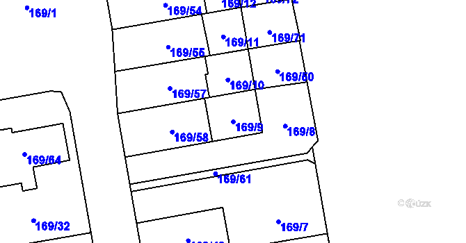 Parcela st. 169/9 v KÚ Josefov u Jaroměře, Katastrální mapa