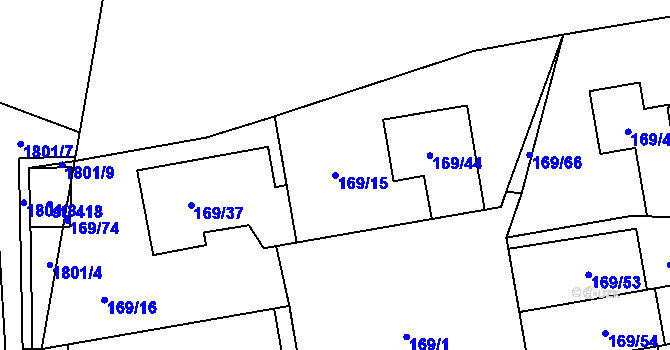 Parcela st. 169/15 v KÚ Josefov u Jaroměře, Katastrální mapa