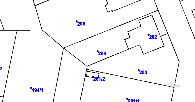 Parcela st. 204 v KÚ Josefov u Jaroměře, Katastrální mapa