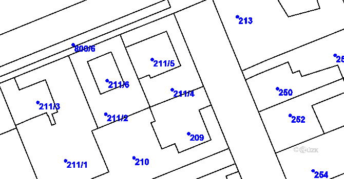 Parcela st. 211/4 v KÚ Josefov u Jaroměře, Katastrální mapa