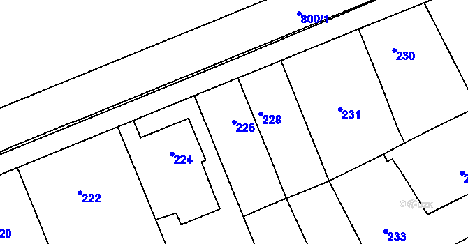 Parcela st. 226 v KÚ Josefov u Jaroměře, Katastrální mapa