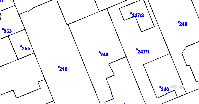 Parcela st. 249 v KÚ Josefov u Jaroměře, Katastrální mapa