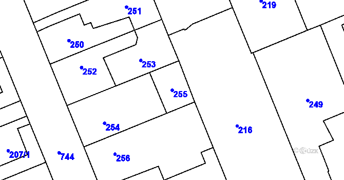 Parcela st. 255 v KÚ Josefov u Jaroměře, Katastrální mapa