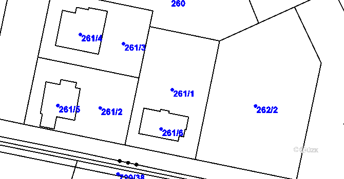 Parcela st. 261/1 v KÚ Josefov u Jaroměře, Katastrální mapa