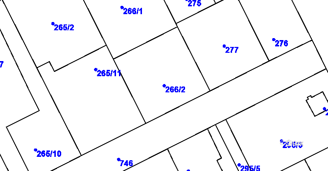 Parcela st. 266/2 v KÚ Josefov u Jaroměře, Katastrální mapa