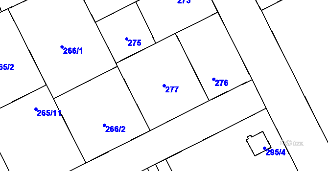 Parcela st. 277 v KÚ Josefov u Jaroměře, Katastrální mapa
