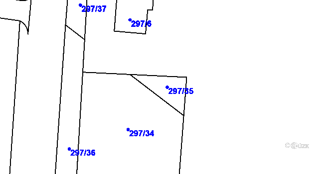 Parcela st. 297/35 v KÚ Josefov u Jaroměře, Katastrální mapa