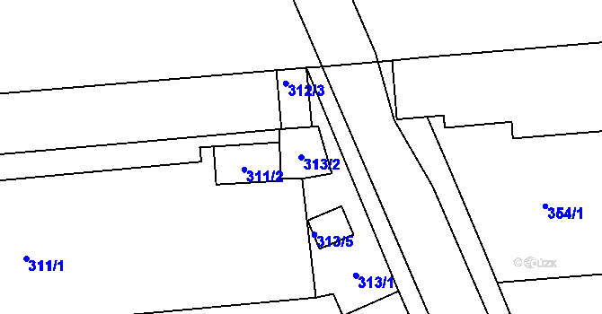 Parcela st. 313/2 v KÚ Josefov u Jaroměře, Katastrální mapa