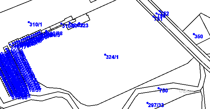 Parcela st. 324/1 v KÚ Josefov u Jaroměře, Katastrální mapa