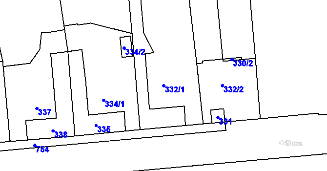 Parcela st. 332/1 v KÚ Josefov u Jaroměře, Katastrální mapa