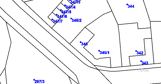 Parcela st. 346 v KÚ Josefov u Jaroměře, Katastrální mapa