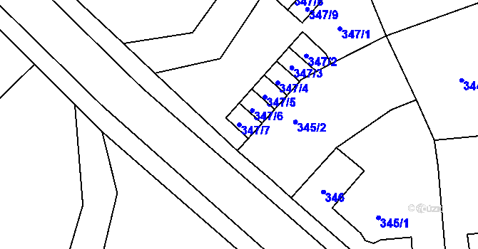 Parcela st. 347/7 v KÚ Josefov u Jaroměře, Katastrální mapa
