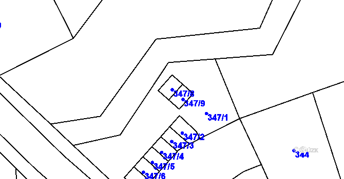 Parcela st. 347/8 v KÚ Josefov u Jaroměře, Katastrální mapa