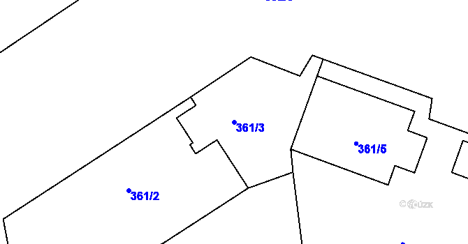 Parcela st. 361/3 v KÚ Josefov u Jaroměře, Katastrální mapa