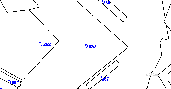 Parcela st. 362/3 v KÚ Josefov u Jaroměře, Katastrální mapa