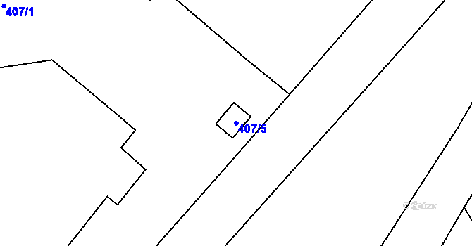 Parcela st. 407/5 v KÚ Josefov u Jaroměře, Katastrální mapa