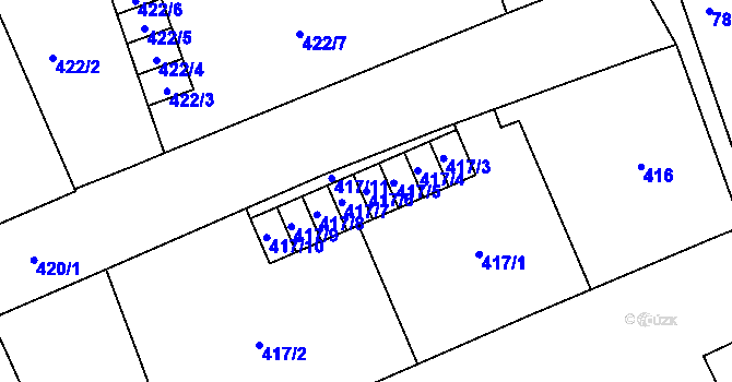 Parcela st. 417/6 v KÚ Josefov u Jaroměře, Katastrální mapa