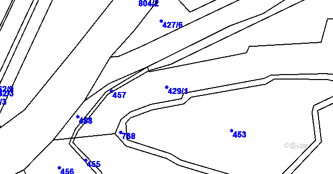 Parcela st. 429/1 v KÚ Josefov u Jaroměře, Katastrální mapa