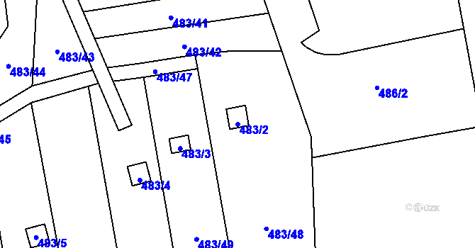 Parcela st. 483/2 v KÚ Josefov u Jaroměře, Katastrální mapa