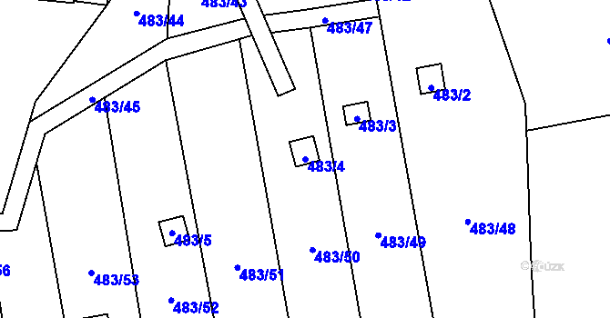 Parcela st. 483/4 v KÚ Josefov u Jaroměře, Katastrální mapa