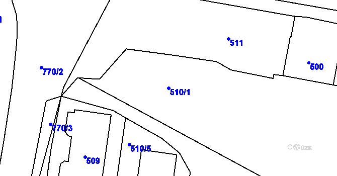 Parcela st. 510/1 v KÚ Josefov u Jaroměře, Katastrální mapa