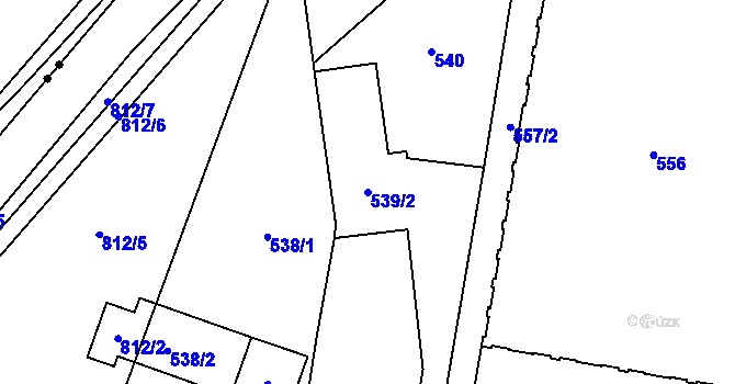 Parcela st. 539/2 v KÚ Josefov u Jaroměře, Katastrální mapa