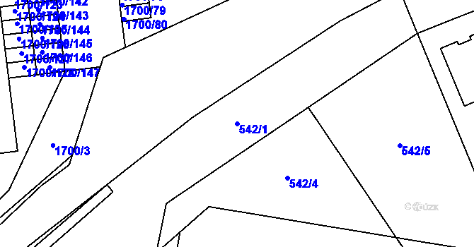 Parcela st. 542/1 v KÚ Josefov u Jaroměře, Katastrální mapa