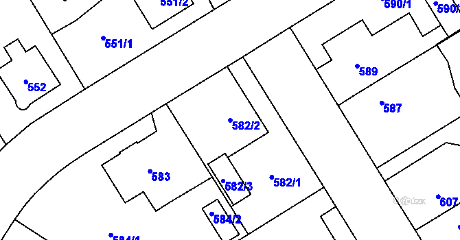 Parcela st. 582/2 v KÚ Josefov u Jaroměře, Katastrální mapa