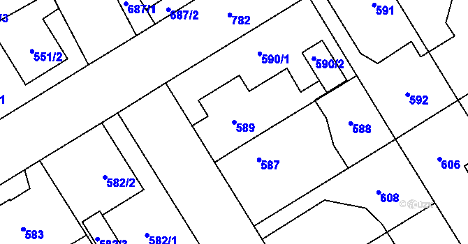 Parcela st. 589 v KÚ Josefov u Jaroměře, Katastrální mapa